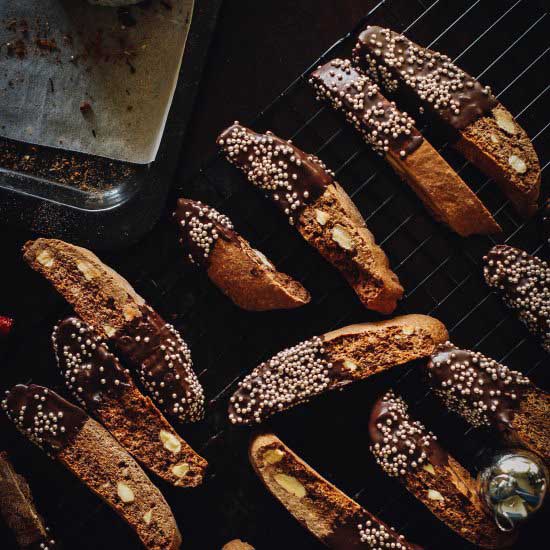Chocolate Dipped Chocolate Biscotti - Recipe photo by acupcakeforlove