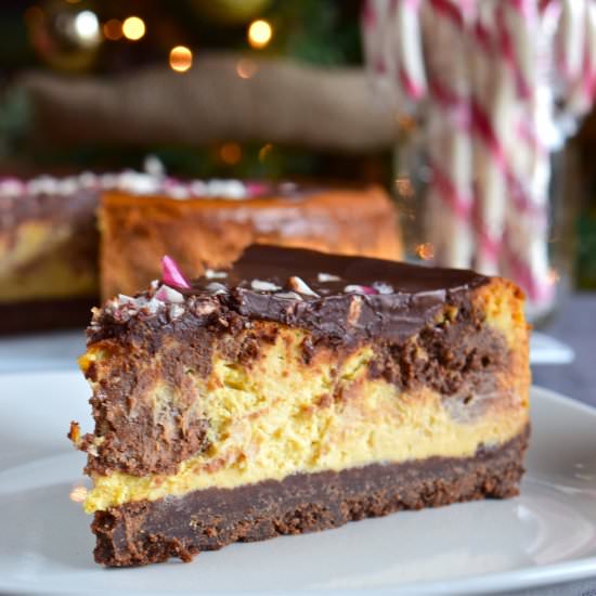 Peppermint Bark Cheesecake - Recipe photo by nourishwild