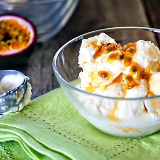 No Churn Passion Fruit Ice Cream - Recipe photo by keviniscooking