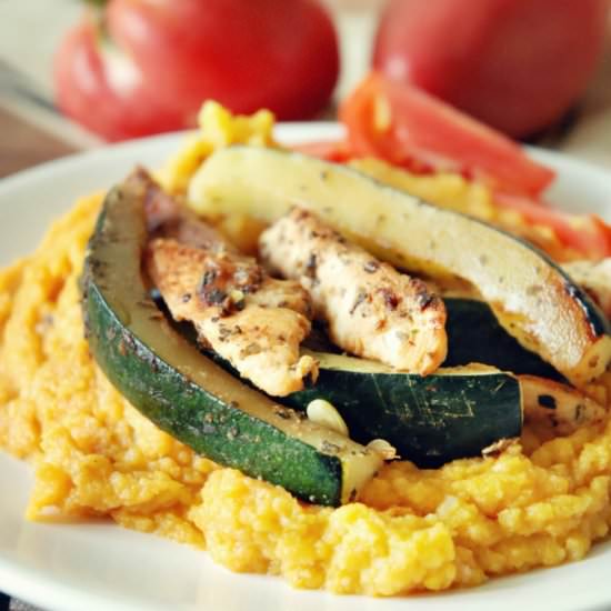 Sweet Potato Puree with Chicken Stripes - Recipe photo by dietetyczne-fanaberie