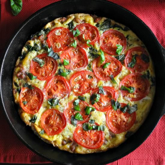 Sausage Tomato Basil Frittata - Recipe photo by paleorunningmomma