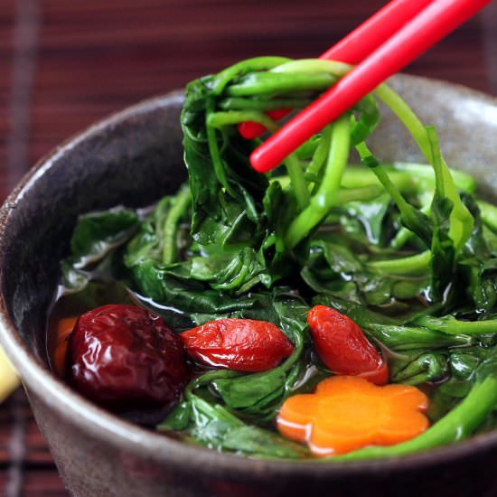 Easy Asian Watercress Soup - Recipe photo by veggiecravings