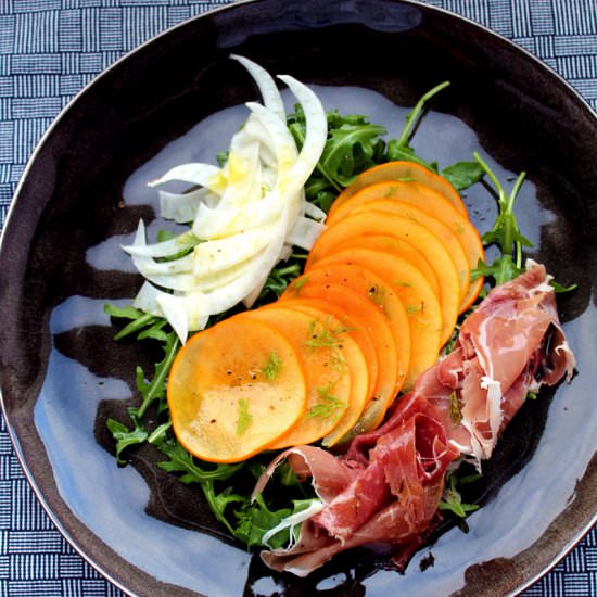 Persimmon salad - Recipe photo by My Little Expat Kitchen