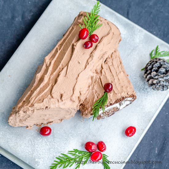Yule Log Cake | Bûche de Noël - Recipe photo by Herbivore Cucina