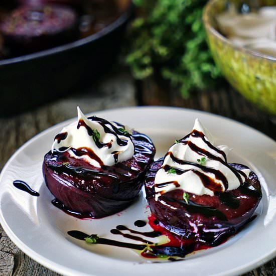 Honey Roasted Pluots with Thyme - Recipe photo by keviniscooking