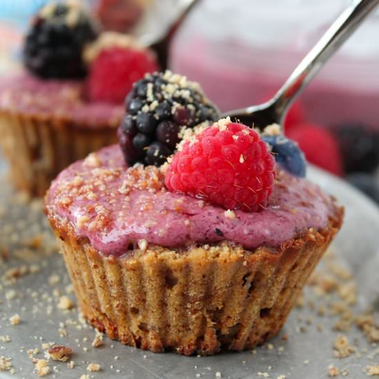 BERRY FROZEN TREATS IN ALMOND CUPS - Recipe photo by SavorySpin