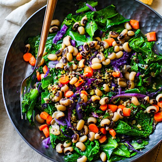 Vegan Rainbow Power Greens Salad - Recipe photo by Cotter Crunch