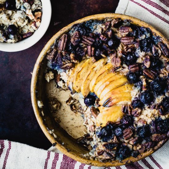 Vegan blueberry apple baked oatmeal - Recipe photo by EatGood4Life