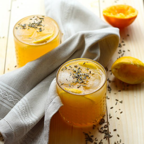 Clementine, Lavender & Lemon Fizz - Recipe photo by thegirlonbloor