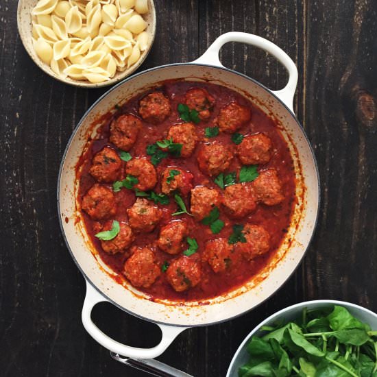 Saucy Braised Meatballs - Recipe photo by baconeggcheesecake