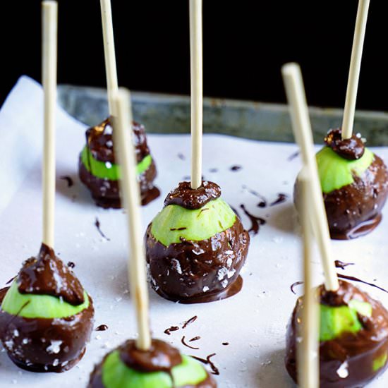Chocolate, Sea Salt and Fig Lollipops - Recipe photo by keviniscooking