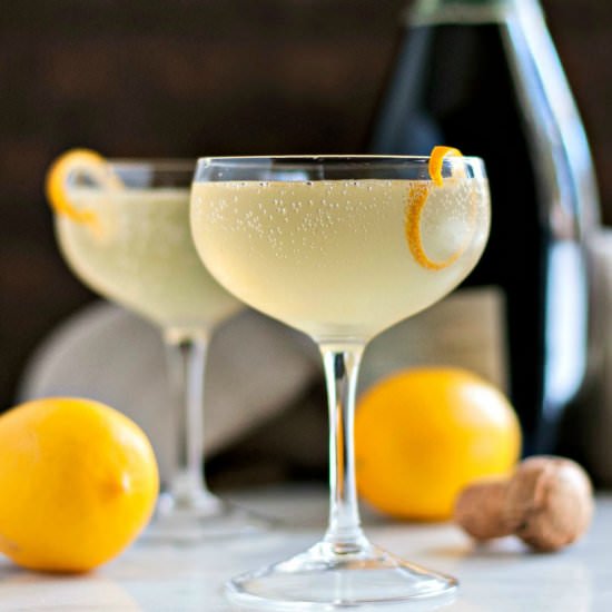 Meyer Lemon French 75 - Recipe photo by PinchandSwirl