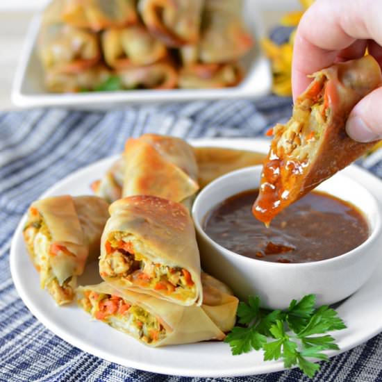 Baked Pork & Napa Egg Rolls - Recipe photo by SimpleSeasonal