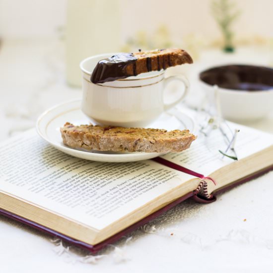 Candied Ginger Cherry Biscotti - Recipe photo by deepali