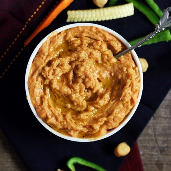 Roasted Red Pepper Hummus - Recipe photo by Harini123