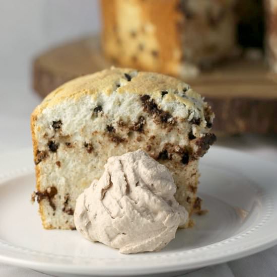 Chocolate Chip Angel Food Cake - Recipe photo by DoughEyedBlog