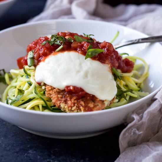 Chicken Parmesan w/ Zucchini Noodle - Recipe photo by joyfulhealthyeats