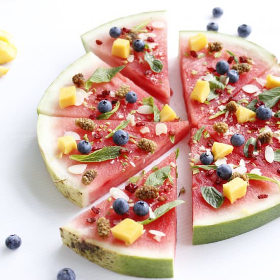 Watermelon Pizza - Recipe photo by TheFitFoodie