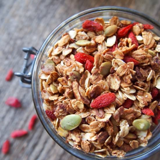 Goji Berry Granola - Recipe photo by vermilionroots