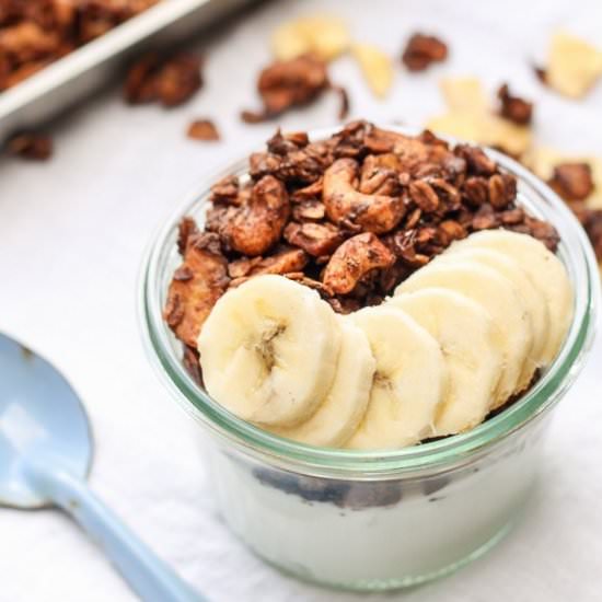 Chocolate Banana Granola - Recipe photo by bakerita