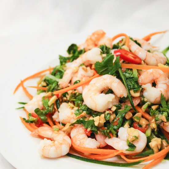 Prawn Salad with Asian Style Pesto - Recipe photo by EatLikeYouLoveYourself