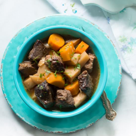 Turnip and Carrot Slow Cooker Beef - Recipe photo by PrimaveraKitchen
