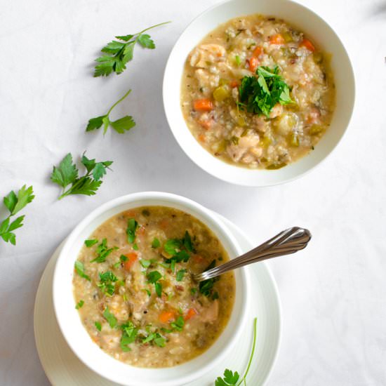 Chicken and Wild Rice Soup - Recipe photo by sprigandflours