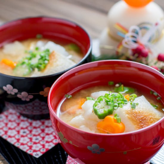 Ozoni – Miso Soup with Mochi - Recipe photo by Chopstick Chronicles