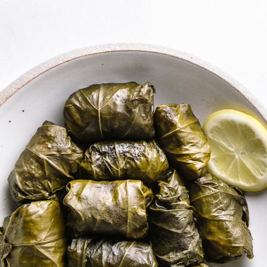 farro dolmas w/lemon mint hazelnut - Recipe photo by rootingthesun