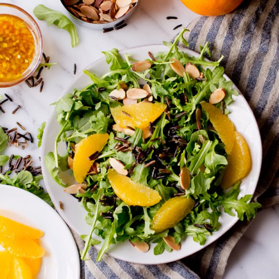 Arugula Wild Rice Salad with Orange - Recipe photo by TheGourmetGourmand