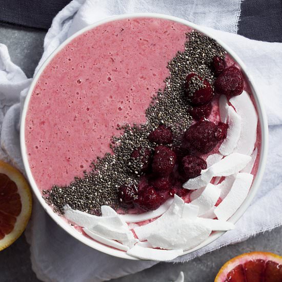 Blood Orange & Raspberry Smoothie - Recipe photo by Ciao Chow Bambina