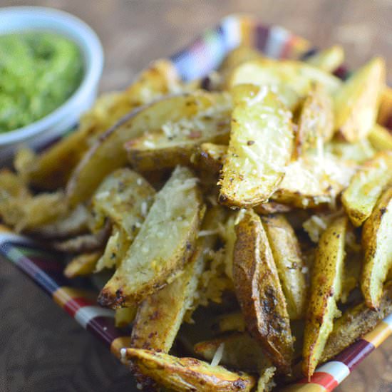 Pesto Parmesan Oven Fries - Recipe photo by simplesweetsavory