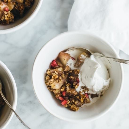 Pear Pomegranate Crumble - Recipe photo by Downshiftology