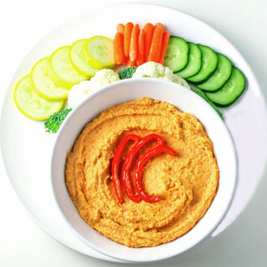Roasted Red Pepper Hummus - Recipe photo by Tastefulventure