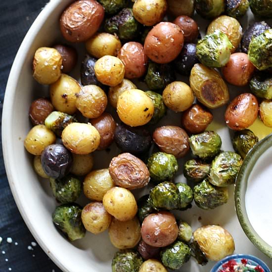 Brussel Sprouts & Baby Potatoes - Recipe photo by hearthandvine