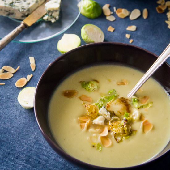 Brussels Sprout Soup w/ Blue Cheese - Recipe photo by thehealthycook