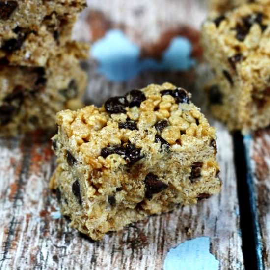 Vegan Chocolate Chip Crispy Treats - Recipe photo by thehealthyfamilyandhome