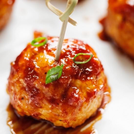 Hawaiian BBQ Chicken Meatballs - Recipe photo by littlespicejar