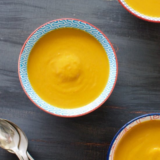 Curry Pumpkin and Sweet Potato Soup - Recipe photo by eatingmadeeasy