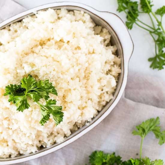 The Best Basic Cauliflower Rice - Recipe photo by honestlynourished