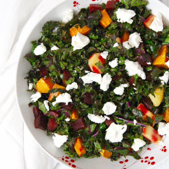 Roasted Root Salad with Goat Cheese - Recipe photo by emmaslittlekitchen
