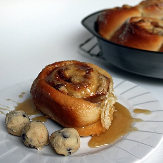 Vegan Cookie Dough Cinnamon Rolls - Recipe photo by June Burns