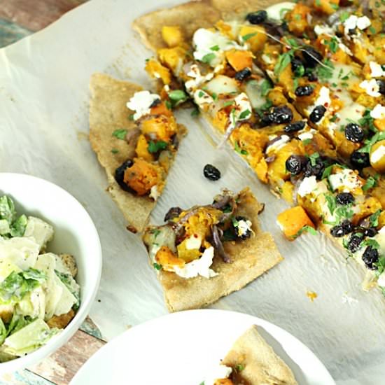 Squash and Goat Cheese Pizza - Recipe photo by mannaandspice