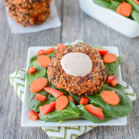 Asian Black Bean Burgers - Recipe photo by TheLeanGreenBean