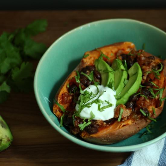 "Super" Stuffed Sweet Potatoes - Recipe photo by WhippedTheBlog