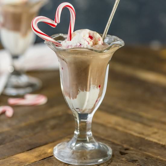 Peppermint Hot Chocolate Floats - Recipe photo by the cookie rookie