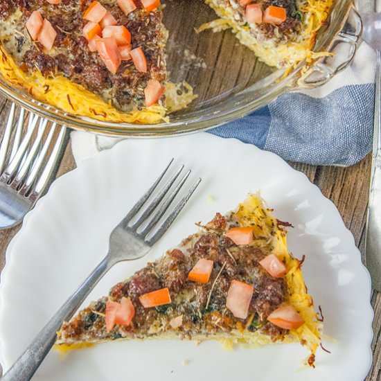 Spaghetti Squash Sausage Quiche - Recipe photo by LivingWellMom
