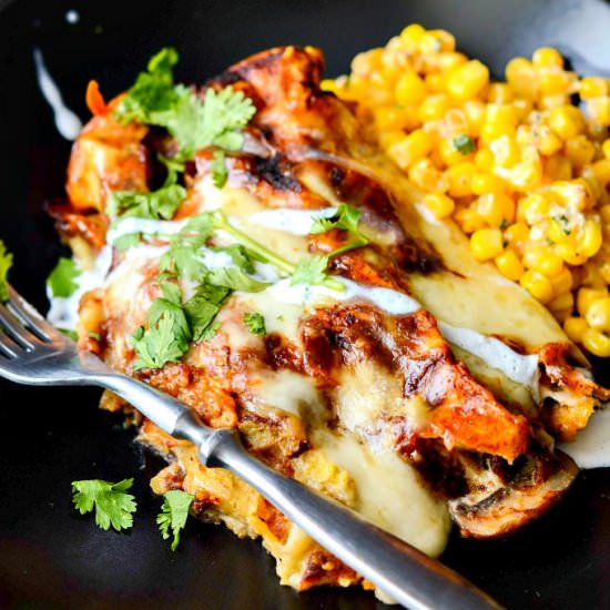 Slow Cooker Mushroom Enchiladas - Recipe photo by slowcookergourmet