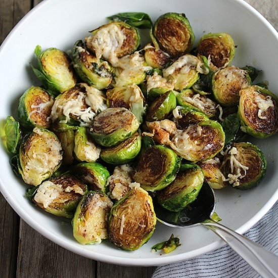 Asiago Cheese Brussels Sprouts - Recipe photo by HollyatTasteAndSee