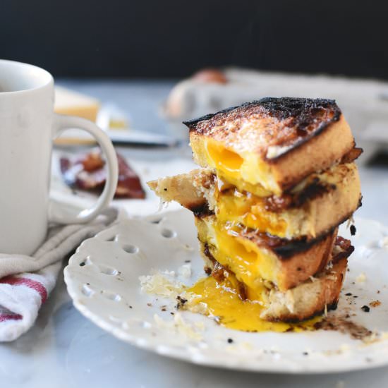 Egg in a Hole Sandwich - Recipe photo by forkvsspoon